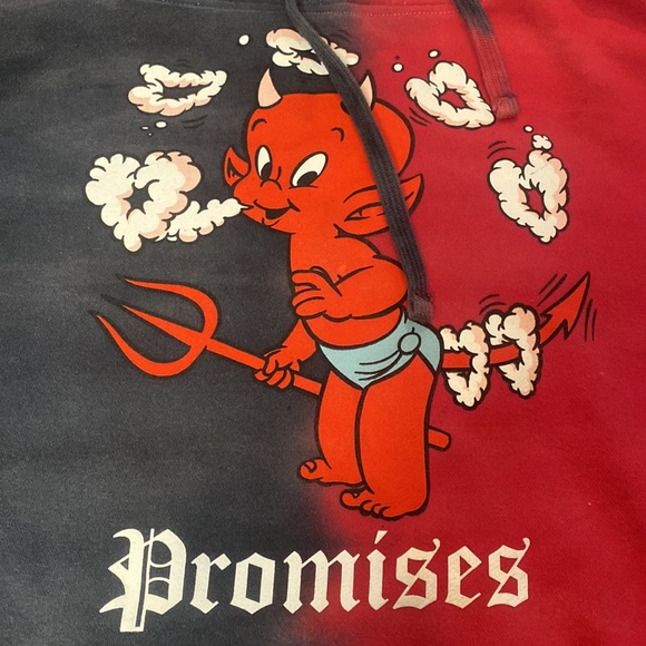 Broken Promises Tie-Dye Split Hoodie Hot Stuff Baby Devil - Picture 2 of 3